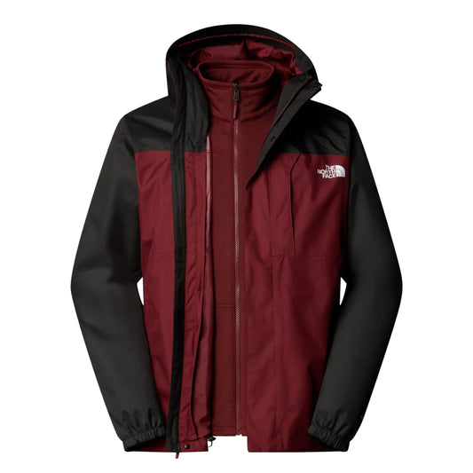 Casaco com carapuço para homem The North Face Quest Triclimate em Sumac. Foto da parte da frente.
