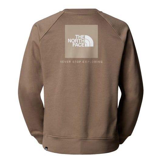 Sweat para homem The North Face Raglan Box NSE em Mocha Brown/Mushroom Grey. Foto da parte de trás.