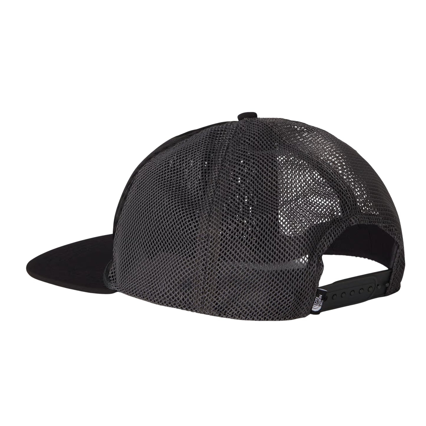 Boné unissexo The North Face Runner Trucker em Preto TNF/Cinza Anthracite. Foto da parte de trás.