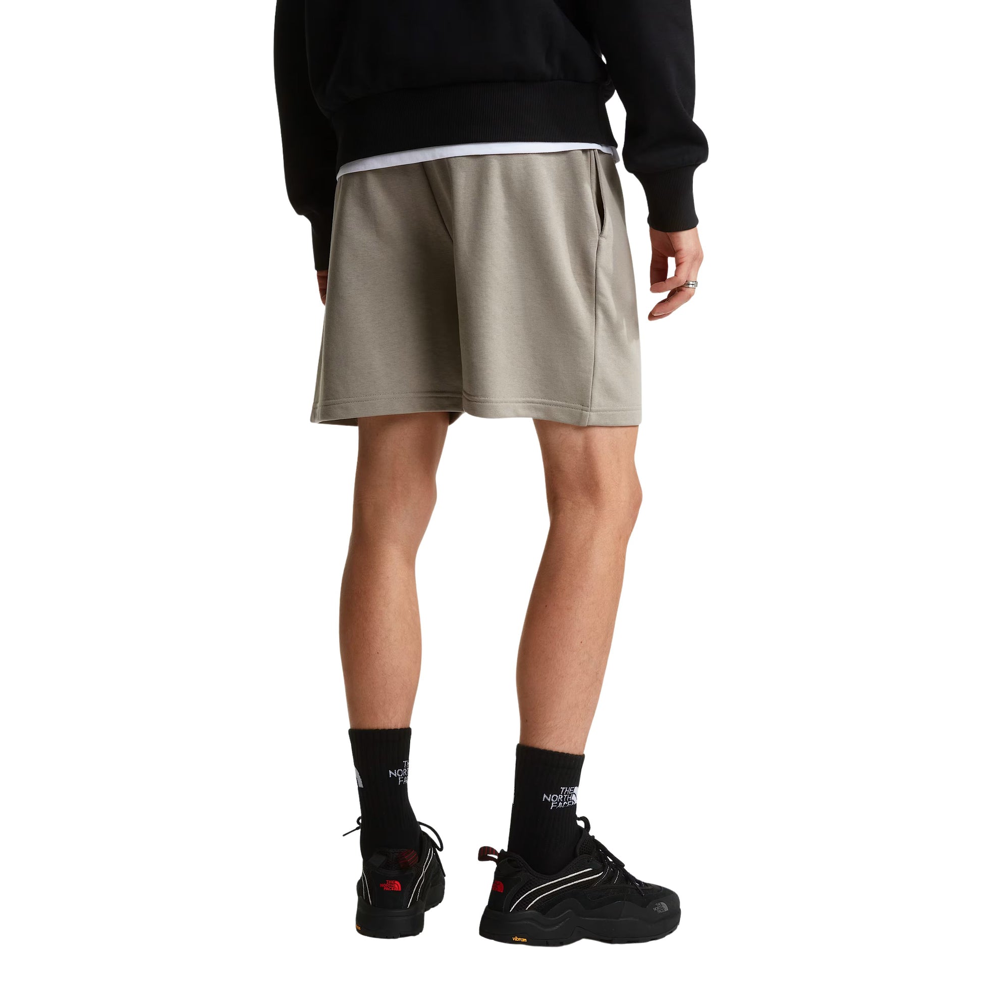 Calções para homem The North Face Simple Dome Light Regular em Stone Slab. Foto da parte de trás, vestidos.