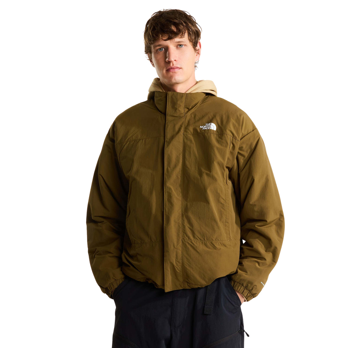 Casaco The North Face Yumiori reversível vestido de frente, com o lado WindWall™ Caraway Seed para fora e gola subida.