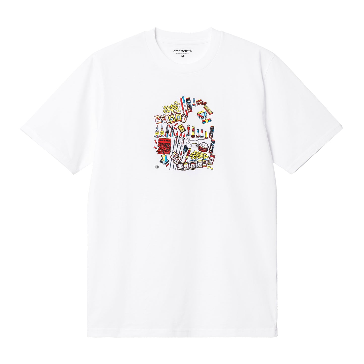 Carhartt WIP Fireworks T-Shirt White. Foto da parte da frente.