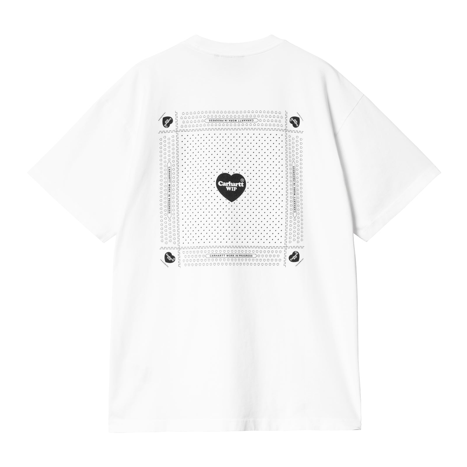 Carhartt WIP Heart Bandana T-Shirt White/Black Stone Washed. Foto da parte de trás.