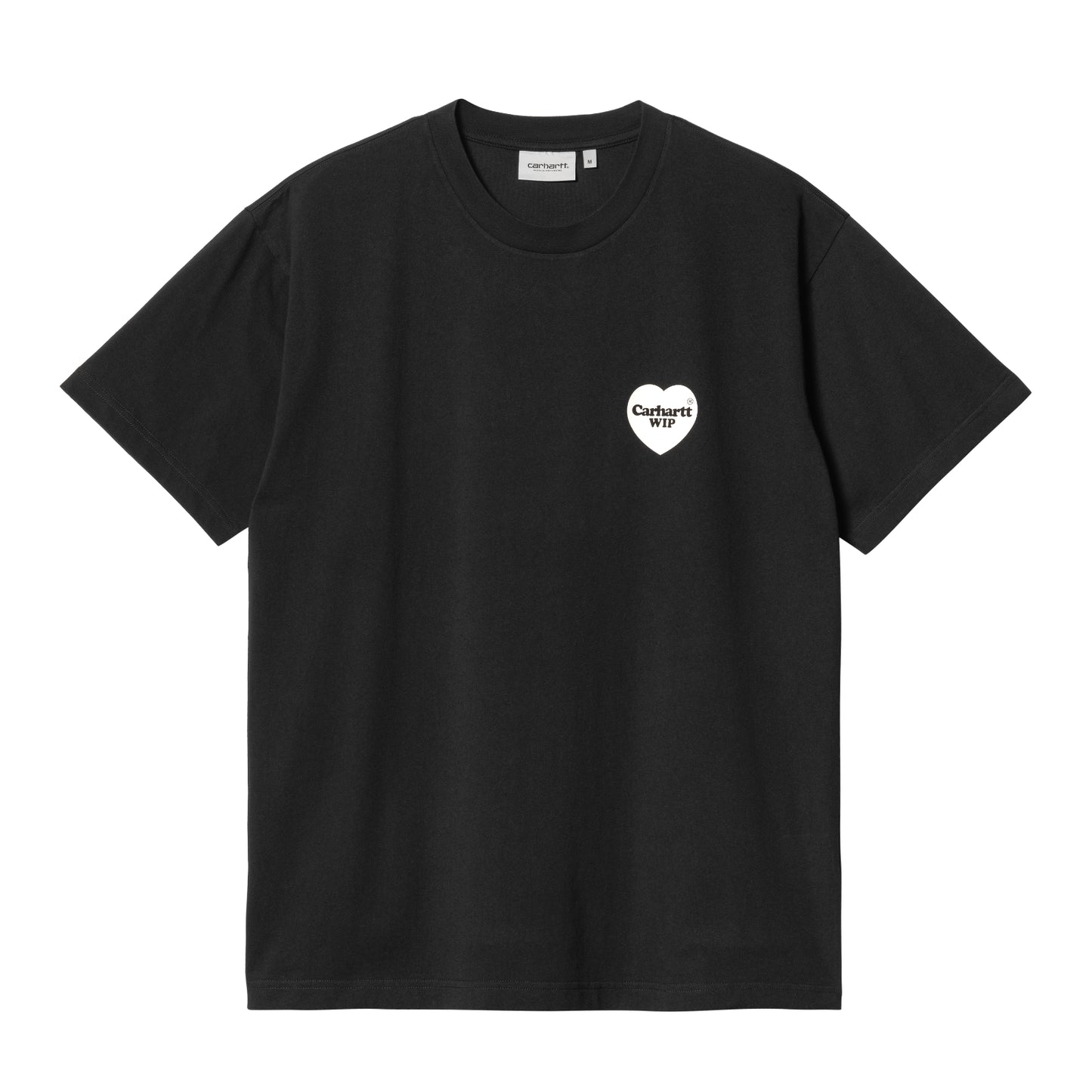 Carhartt WIP Heart Bandana T-Shirt Black/White Stone Washed. Foto da parte da frente.
