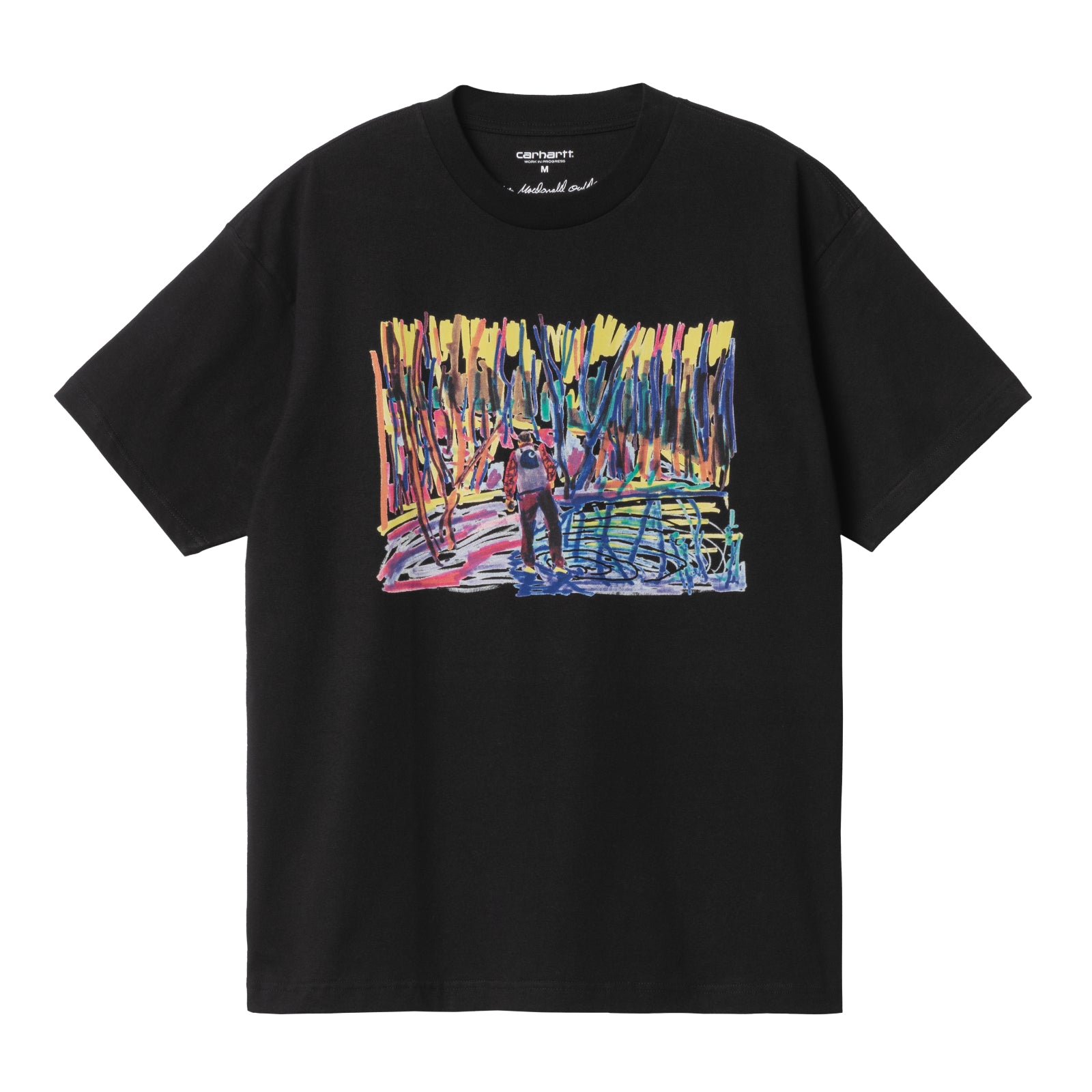 Carhartt WIP Ollie Mac Icy Lake T-Shirt Black. Foto da parte da frente.