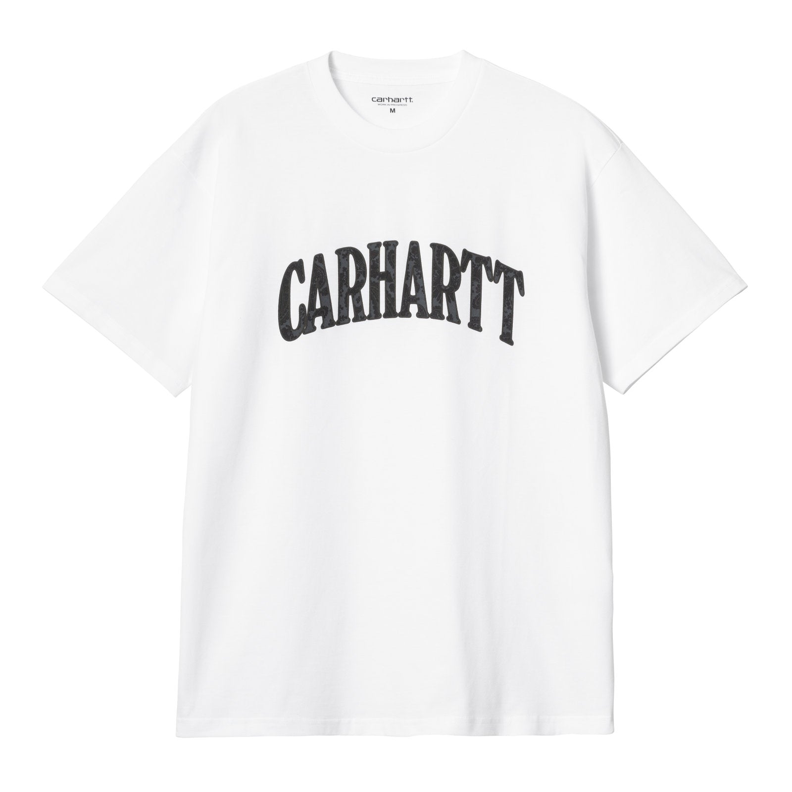 Carhartt WIP Paisley Script T-Shirt White. Foto da parte da frente.