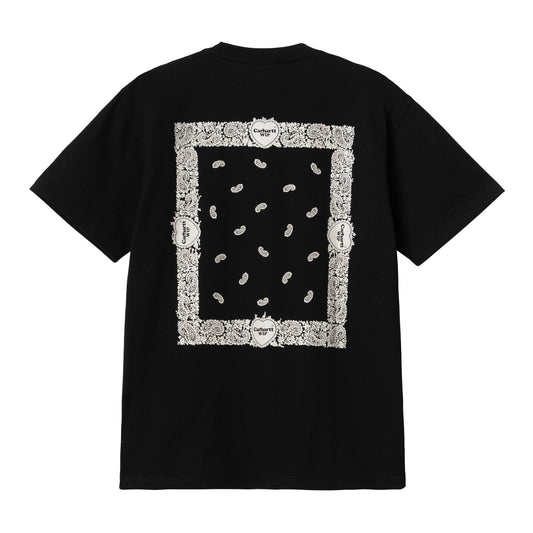 Carhartt WIP Paisley T-Shirt Black/Wax Stone Washed. Foto da parte de trás.