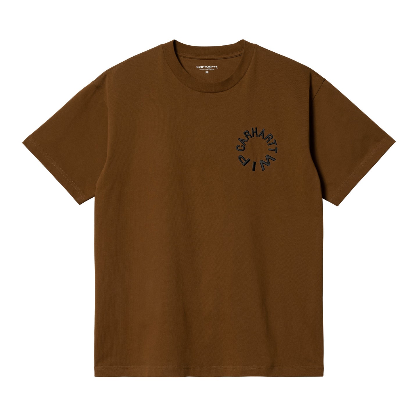 Carhartt WIP Work Varsity T-Shirt Deep Hamilton Brown/Black. Foto da parte da frente.