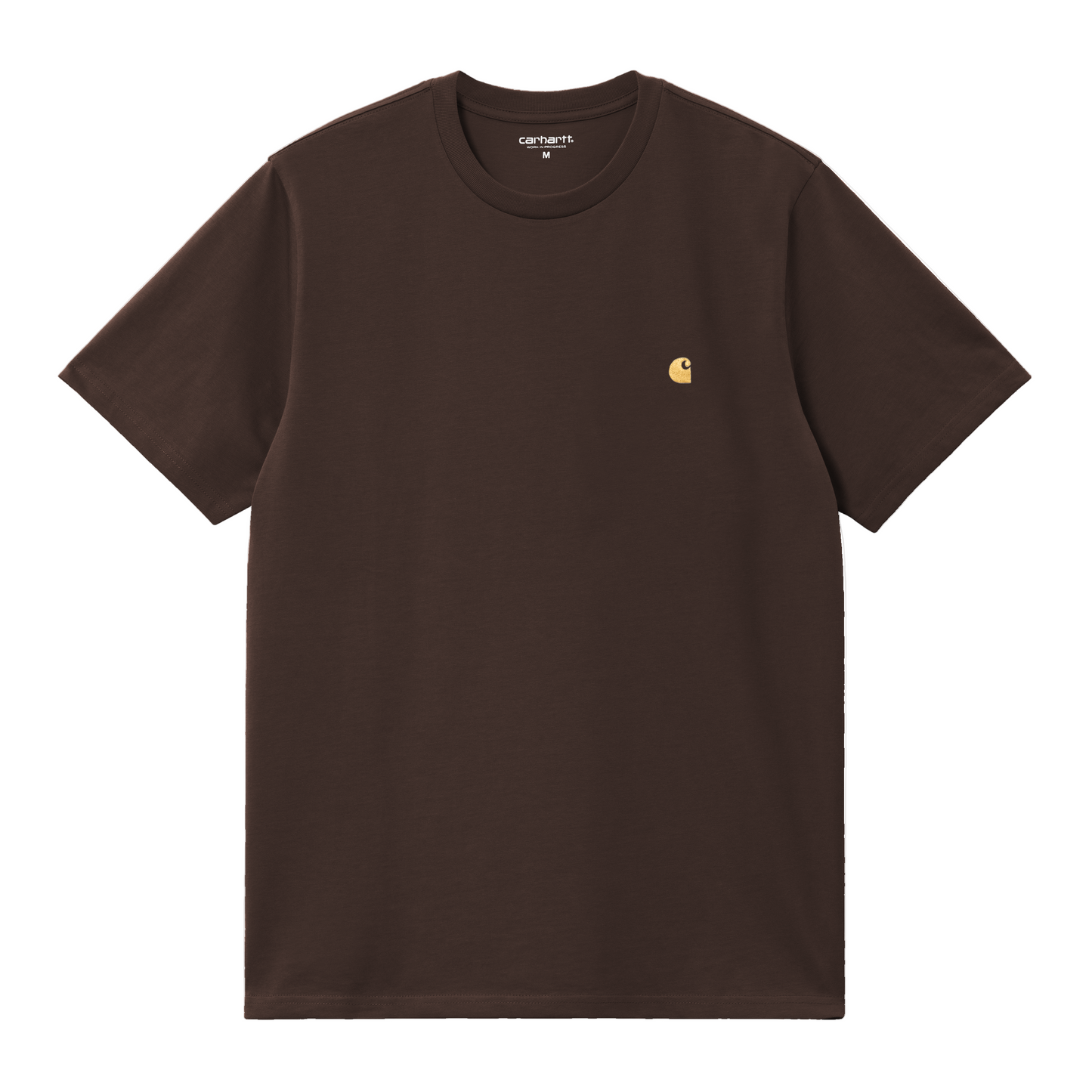 T-Shirt de manga curta para homem Carhartt WIP Chase em Tobacco/Gold. Foto da parte da frente.