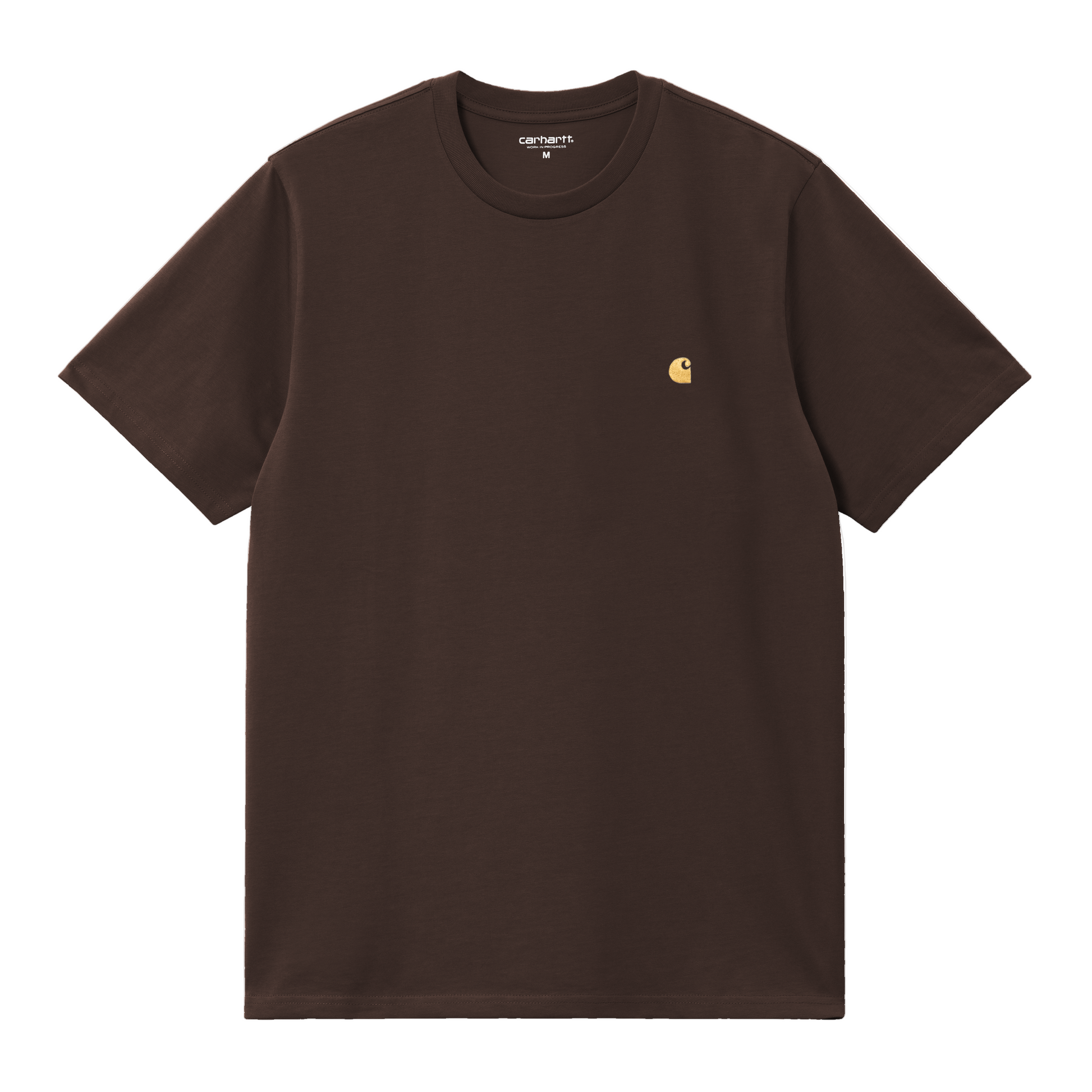 T-Shirt de manga curta para homem Carhartt WIP Chase em Tobacco/Gold. Foto da parte da frente.