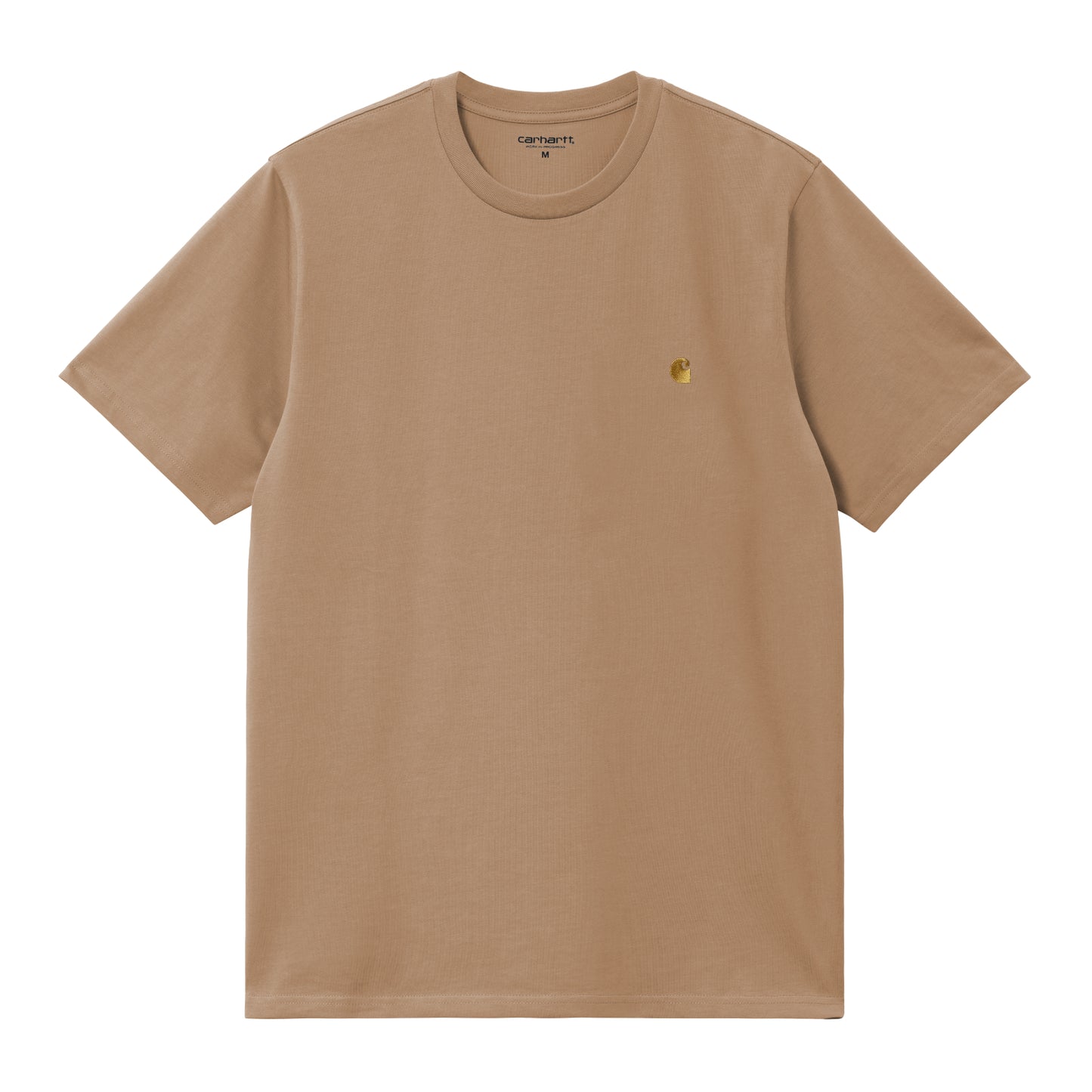 Carhartt WIP Chase Short Sleeve T-Shirt Peanut/Gold. Foto da parte da frente.