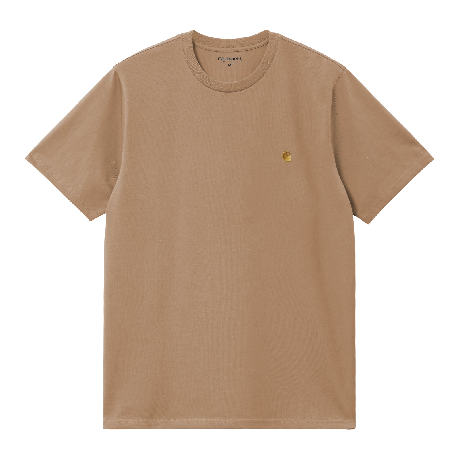 Carhartt WIP Chase Short Sleeve T-Shirt Peanut/Gold. Foto da parte da frente.