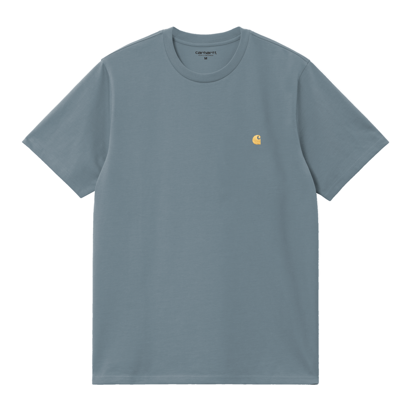 T-Shirt de manga curta para homem Carhartt WIP Chase em Angelite/Gold. Foto da parte da frente.