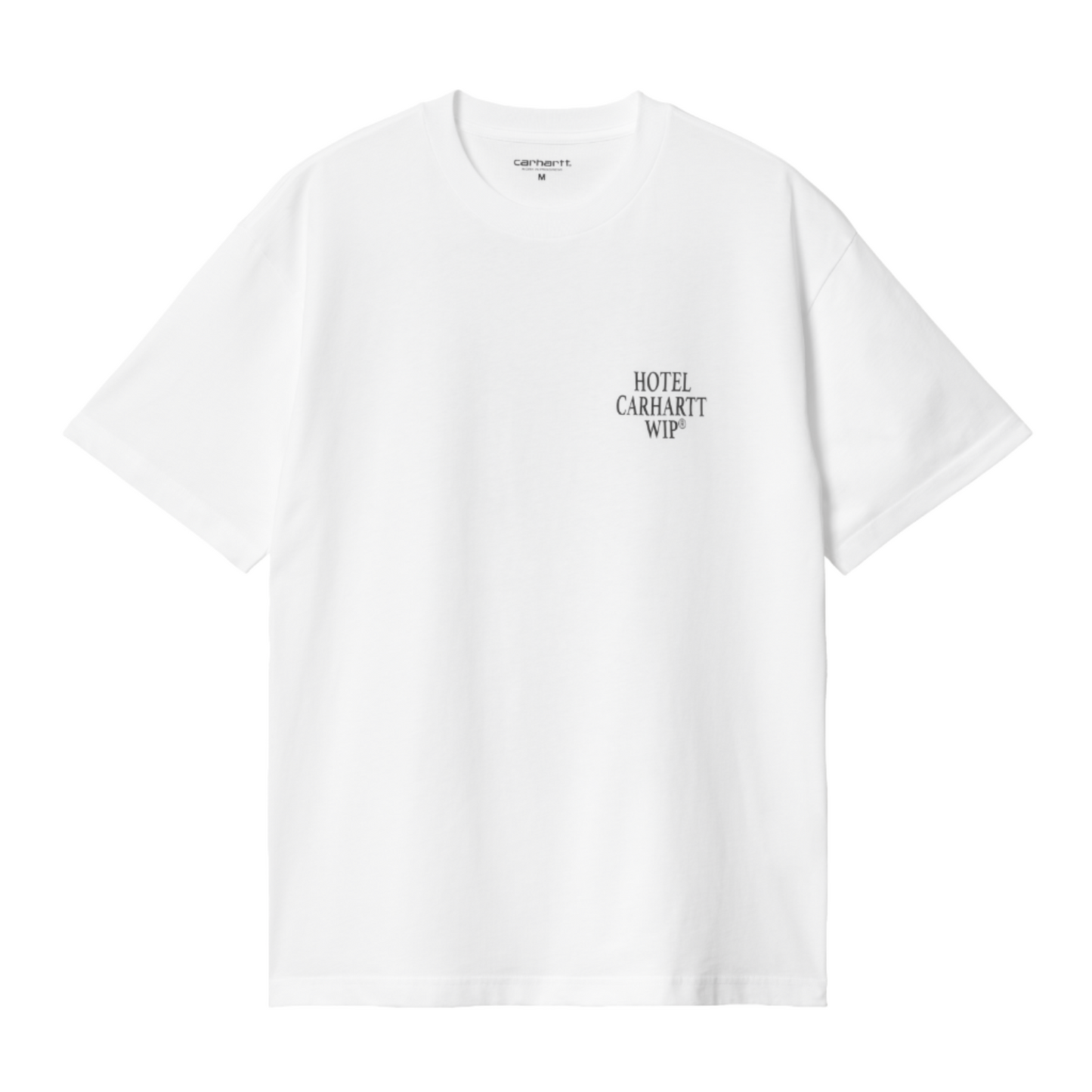 Carhartt WIP Hotel Keys Short Sleeve T-Shirt White/Black. Foto da parte da frente.