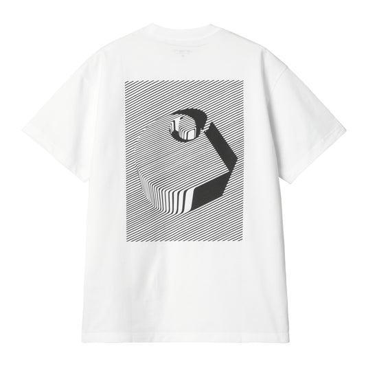 Carhartt WIP Jalou C Short Sleeve T-Shirt White/Black. Foto da parte de trás.