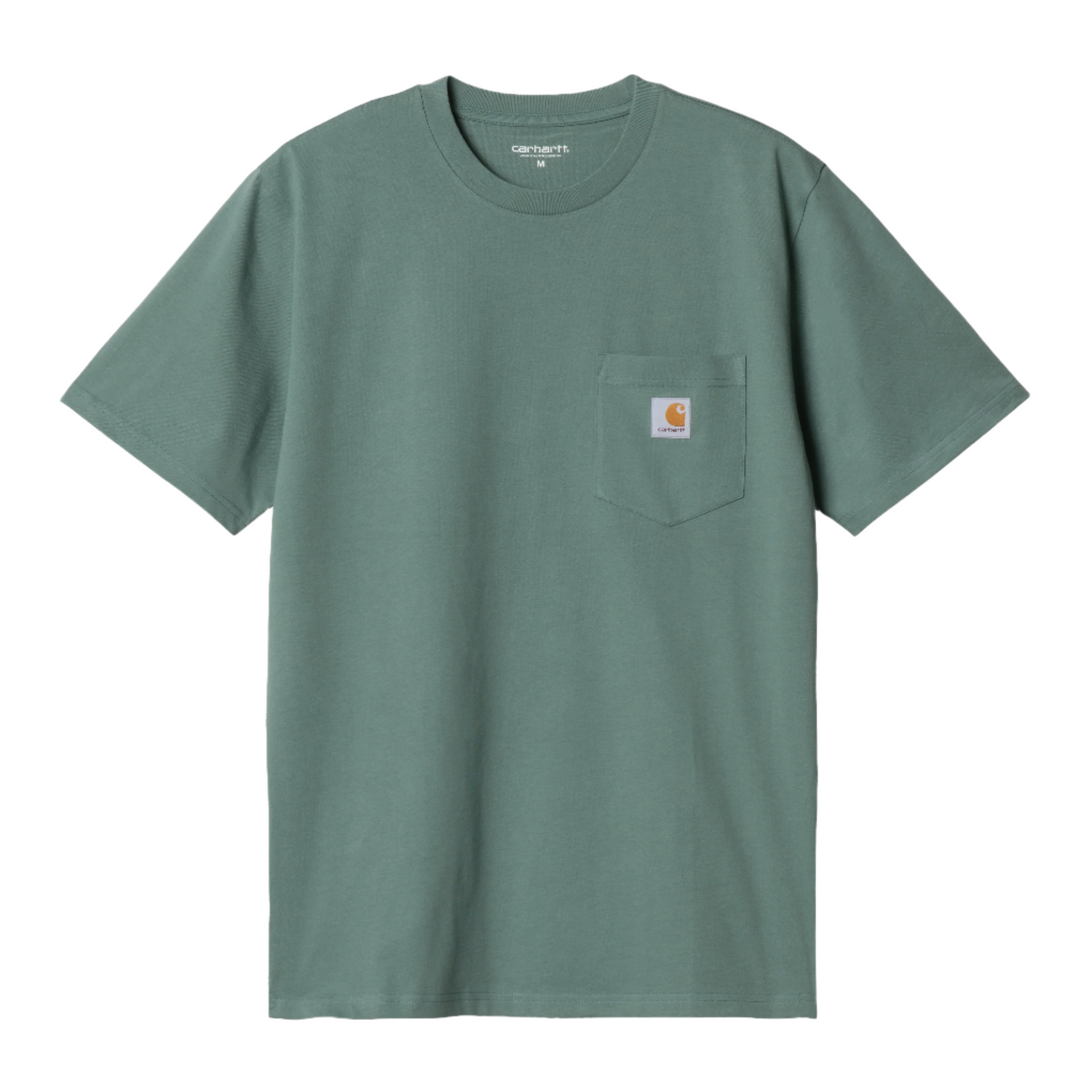 T-Shirt de manga curta para homem Carhartt WIP Pocket em cor Silver Pine. Foto da parte da frente.
