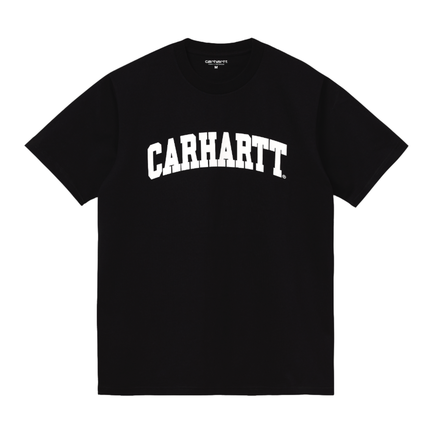 Carhartt WIP University Short Sleeve T-Shirt Black/White. Foto da parte da frente.