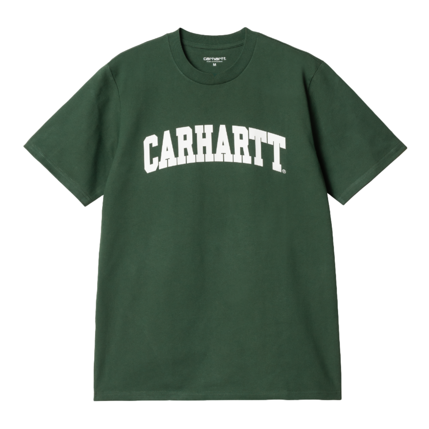 Carhartt WIP University Short Sleeve T-Shirt Sycamore Tree/White. Foto da parte da frente.