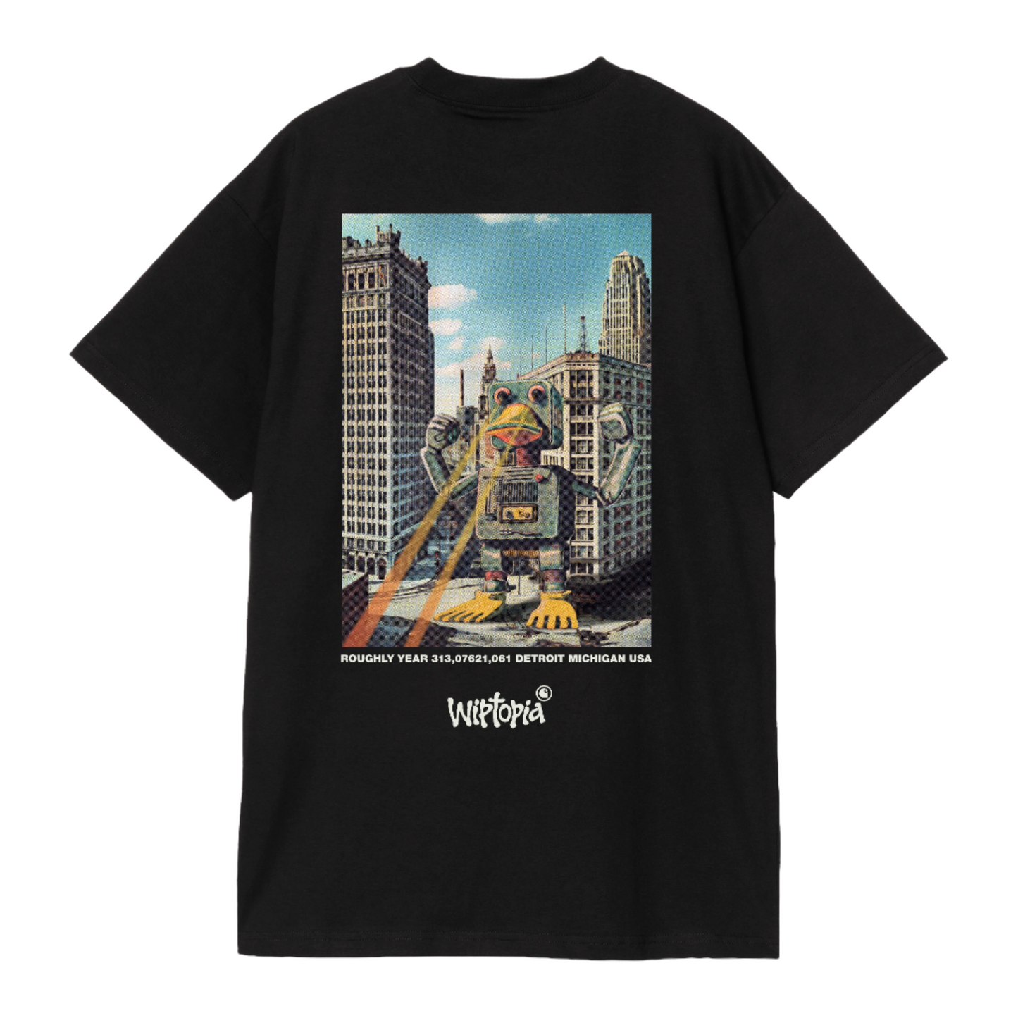 T-Shirt com manga curta para homem Carhartt WIP Wiptopia em Preto. Foto da parte de trás.