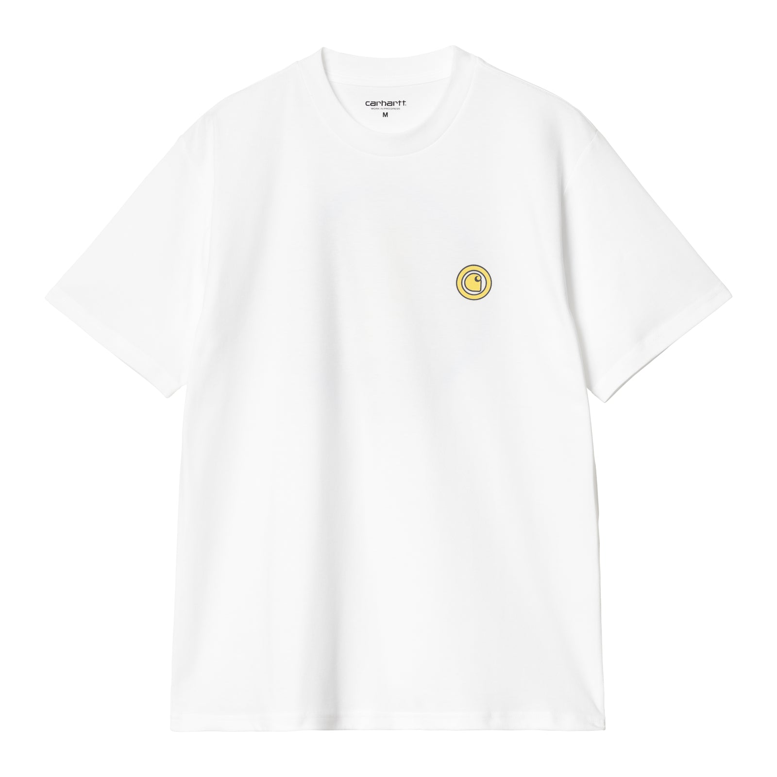 Carhartt WIP Zipper Short Sleeve T-Shirt White. Foto da parte da frente.