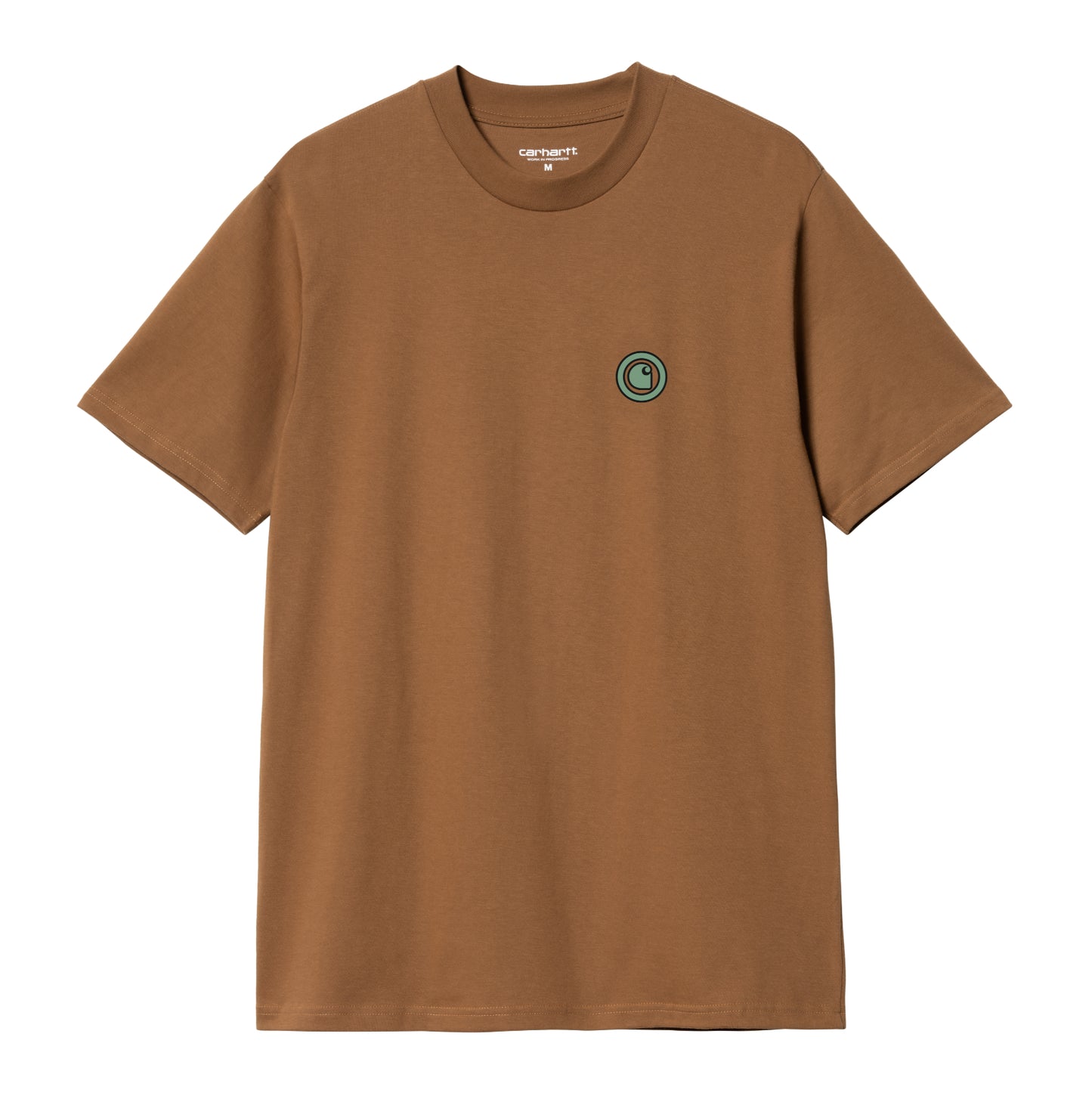 Carhartt WIP Zipper Short Sleeve T-Shirt Hamilton Brown. Foto da parte da frente.