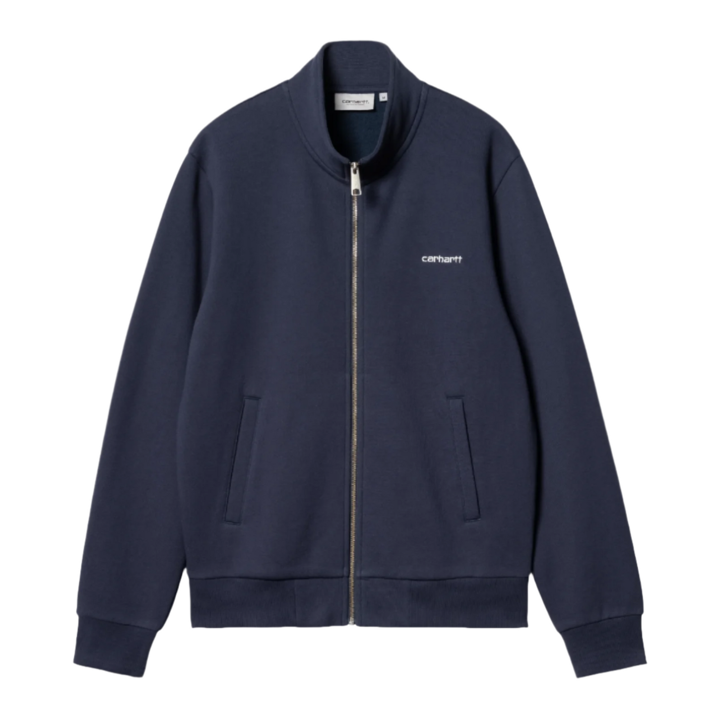 Carhartt WIP Script Embroidery Jacket Air Force Blue/White. Foto da parte da frente.