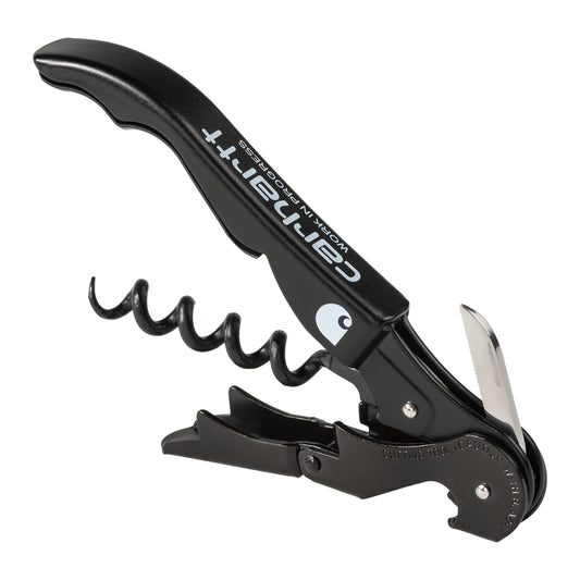 Carhartt WIP Script Pulltap's Corkscrew Black/White. Foto de detalhe aberto 1.