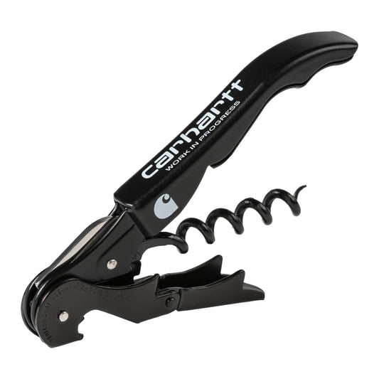 Carhartt WIP Script Pulltap's Corkscrew Black/White. Foto de detalhe aberto 2.