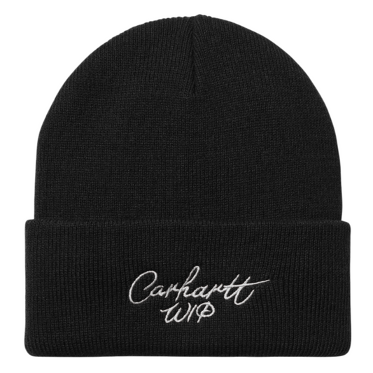 Carhartt WIP Signature Beanie Black/Wax. Foto da parte da frente.