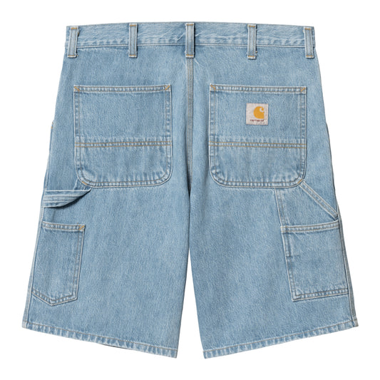 Carhartt WIP Single Knee Short Blue Stone Bleached. Foto da parte de trás.