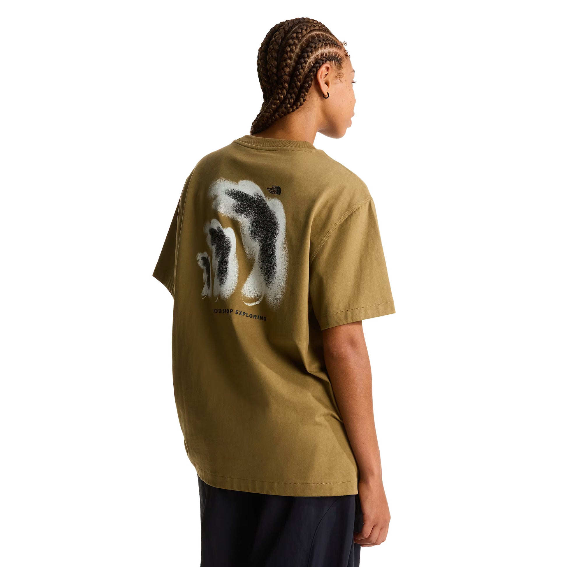 T-Shirt de manga curta para homem The North Face 1966 Half Dome Relaxed em Cedar. Foto da parte de trás, vestida.