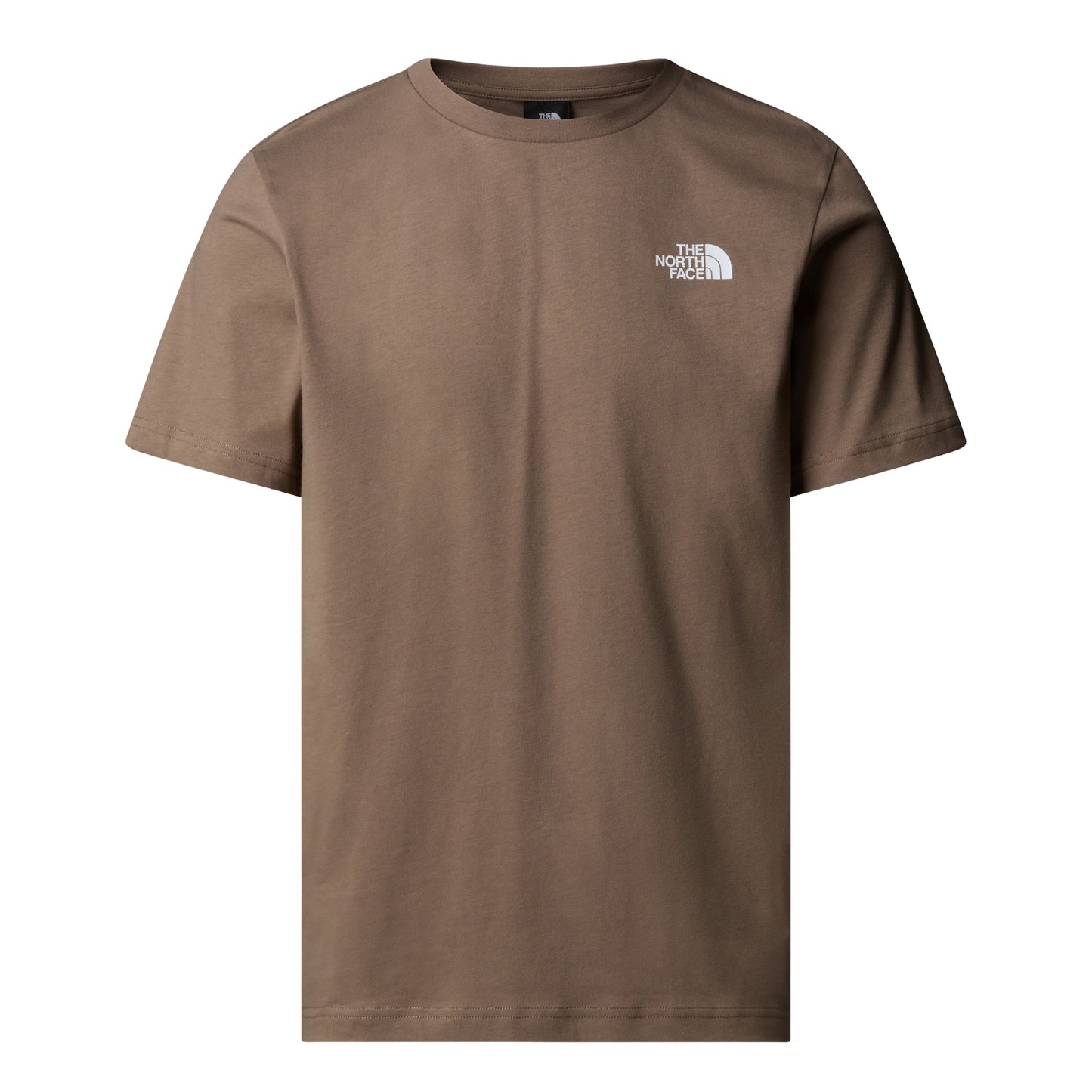 T-Shirt de manga curta para homem The North Face Box NSE em Mocha Brown/Mushroom Grey. Foto da parte da frente.