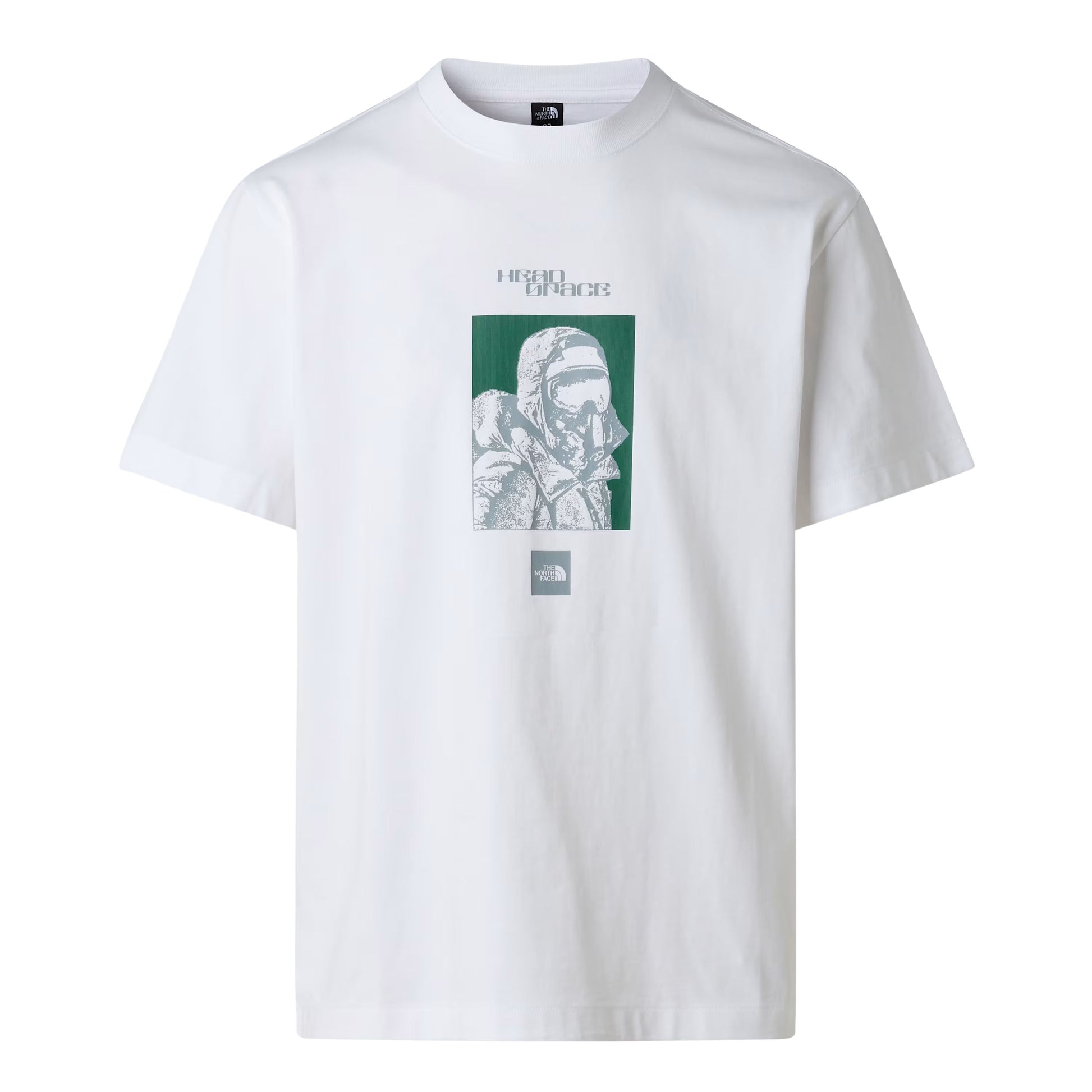 T-Shirt de manga curta para homem The North Face Explorer Relaxed Graphic em Branco TNF. Foto da parte da frente.