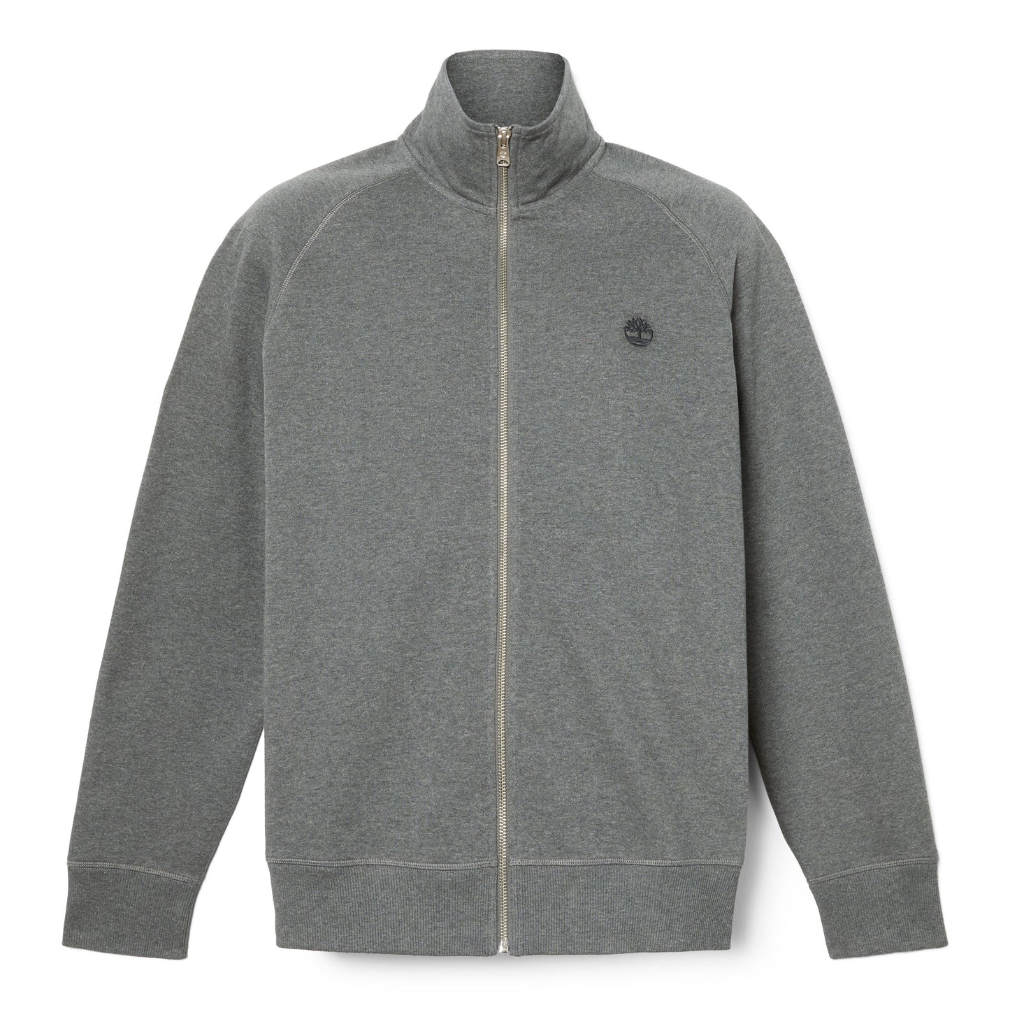 Casaco para homem Timberland em malha escovada Exeter River em Dark Grey Heather. Foto da parte da frente.