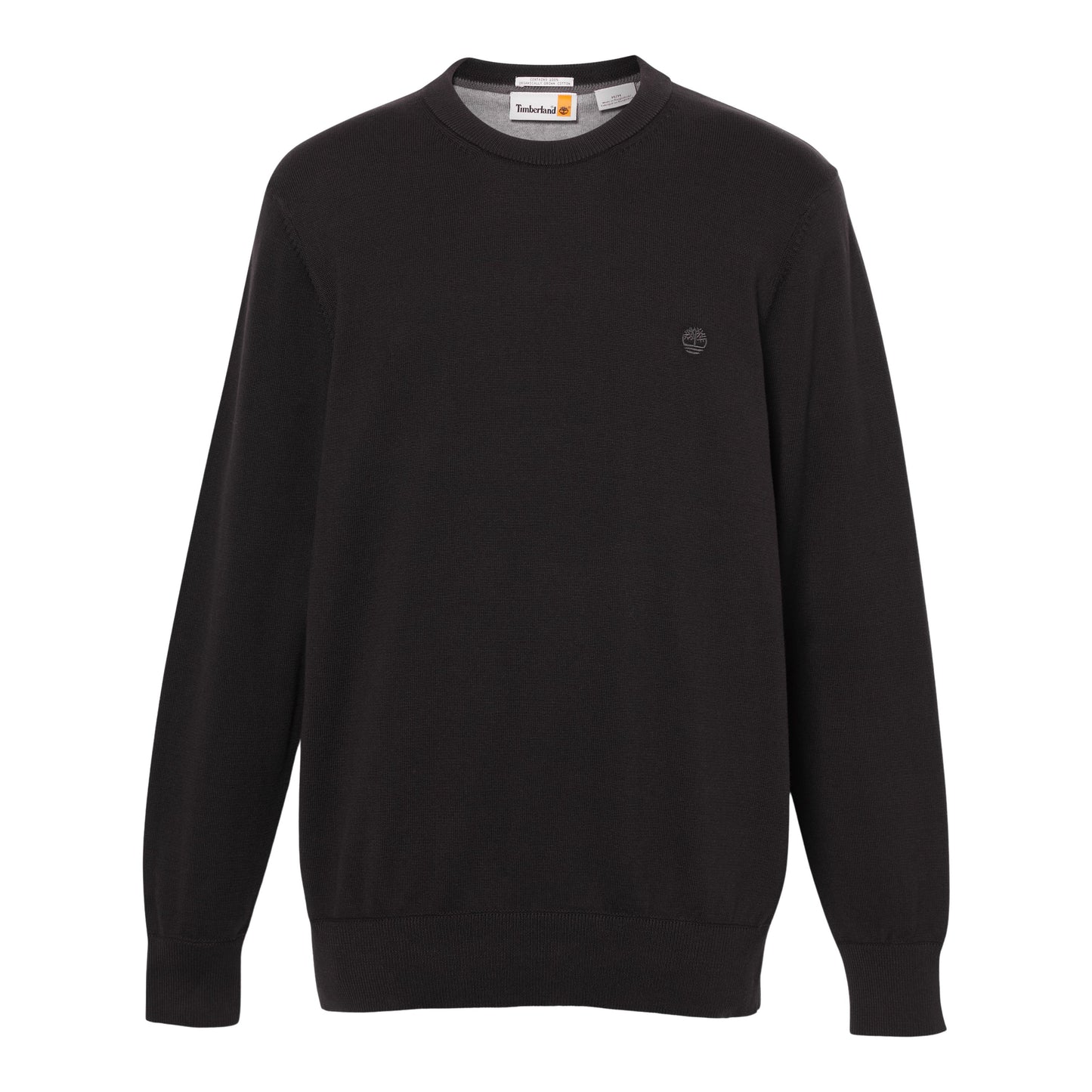 Camisola de malha de algodão para homem Timberland Williams River em Preto/Pavement. Foto da parte da frente.