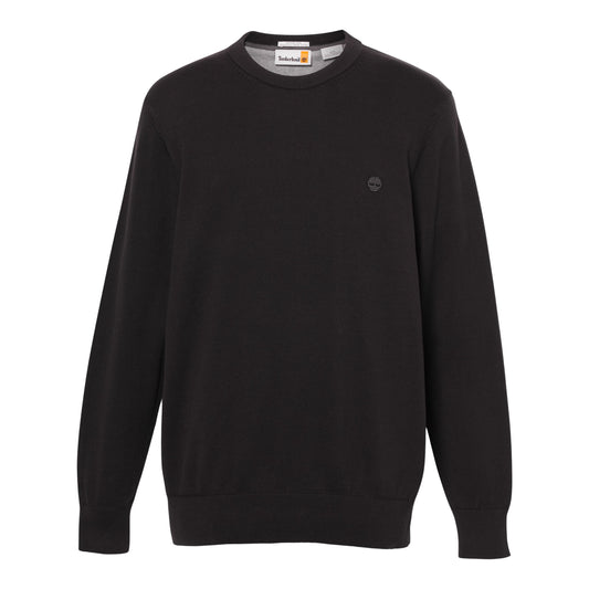 Camisola de malha de algodão para homem Timberland Williams River em Preto/Pavement. Foto da parte da frente.