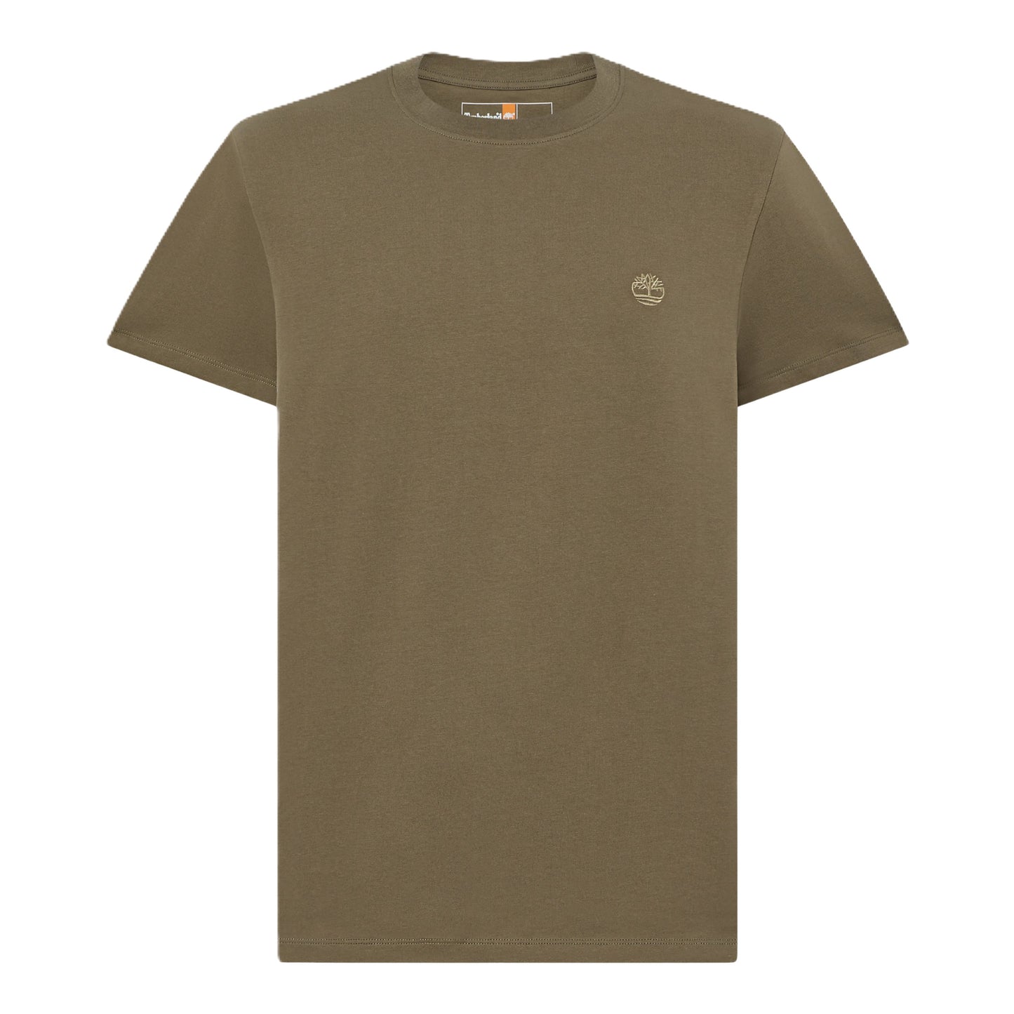 T-Shirt de manga curta para homem Timberland Dunstan River em Leaf Green/Cassel Earth. Foto da parte da frente.