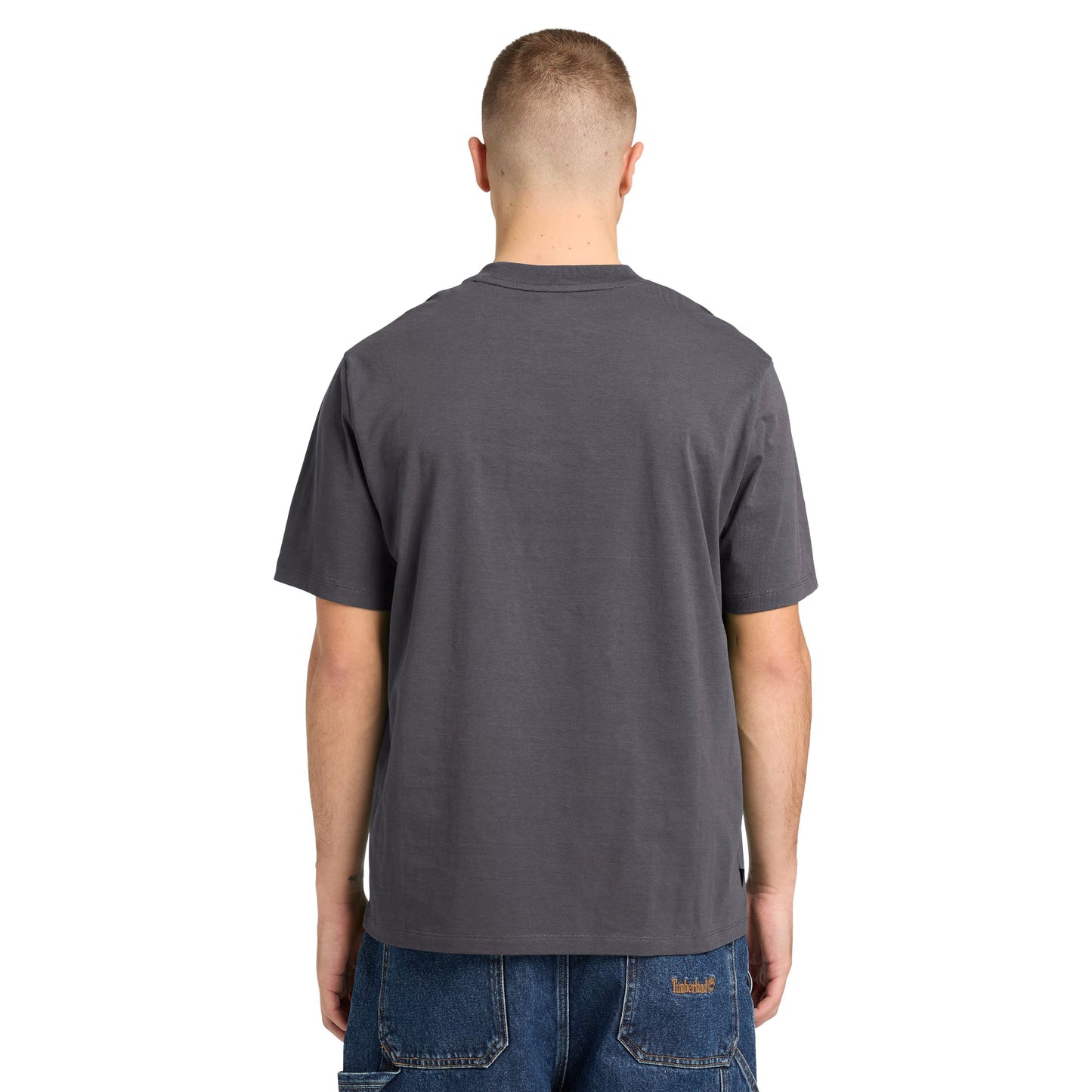 Timberland Hampthon Short Sleeve T-Shirt Blackened Pearl. Foto da parte de trás, vestido.