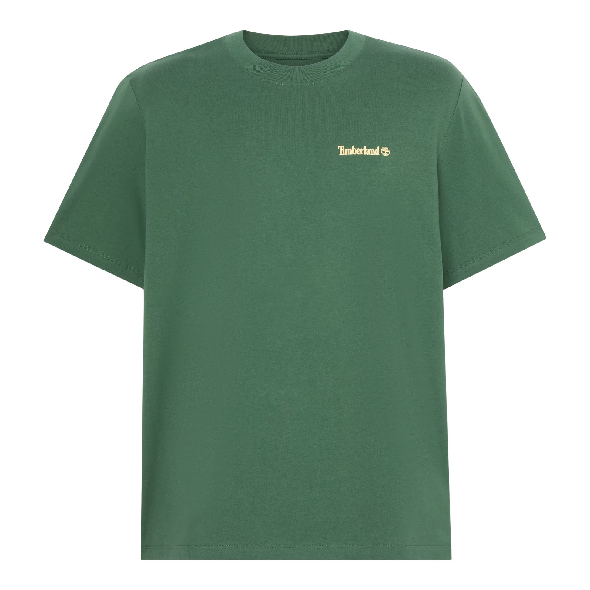 T-Shirt de manga curta para homem Timberland Magnet Back Graphic em Pineneedle. Foto da parte da frente.