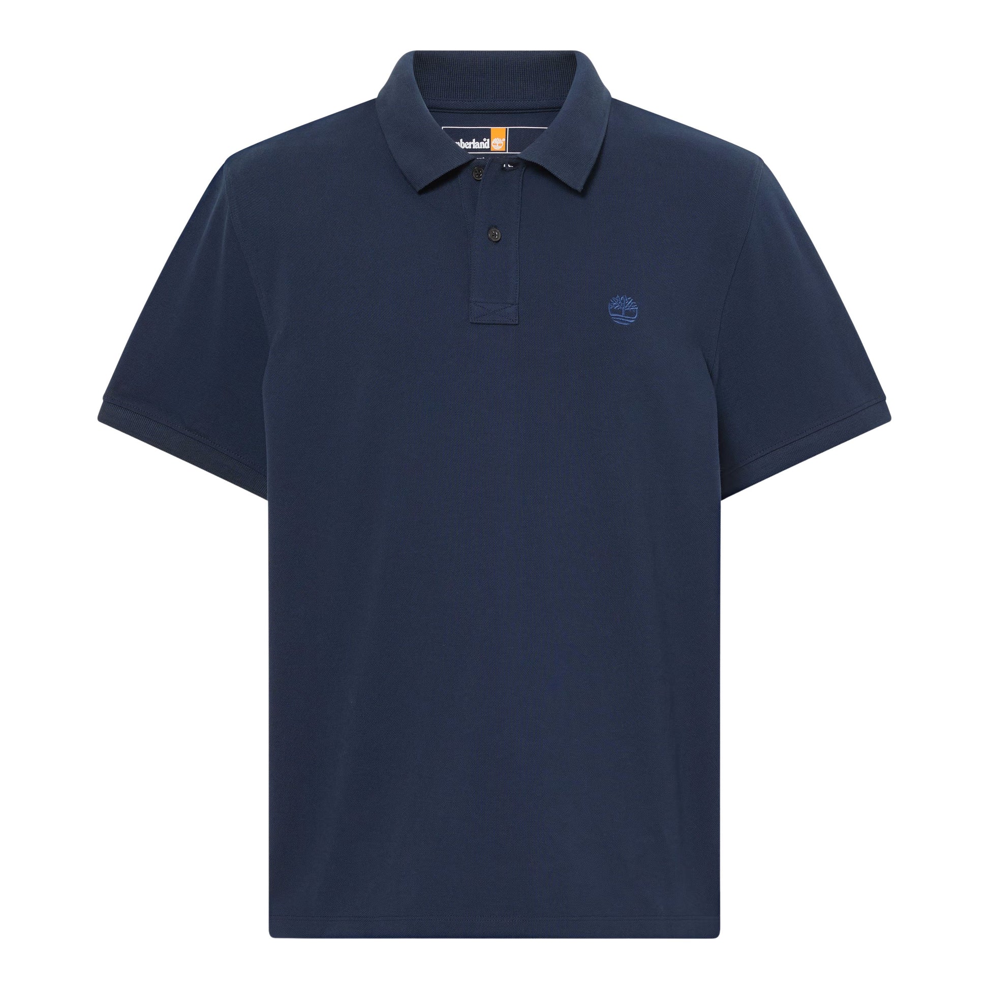 Polo de manga curta para homem Timberland Millers River Pique em Dark Sapphire. Foto da parte da frente.