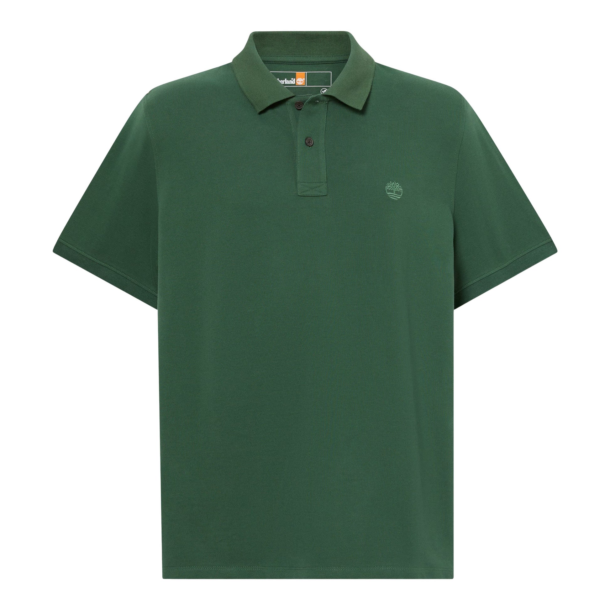 Polo de manga curta para homem Timberland Millers River Pique em Pineneedle. Foto da parte da frente.