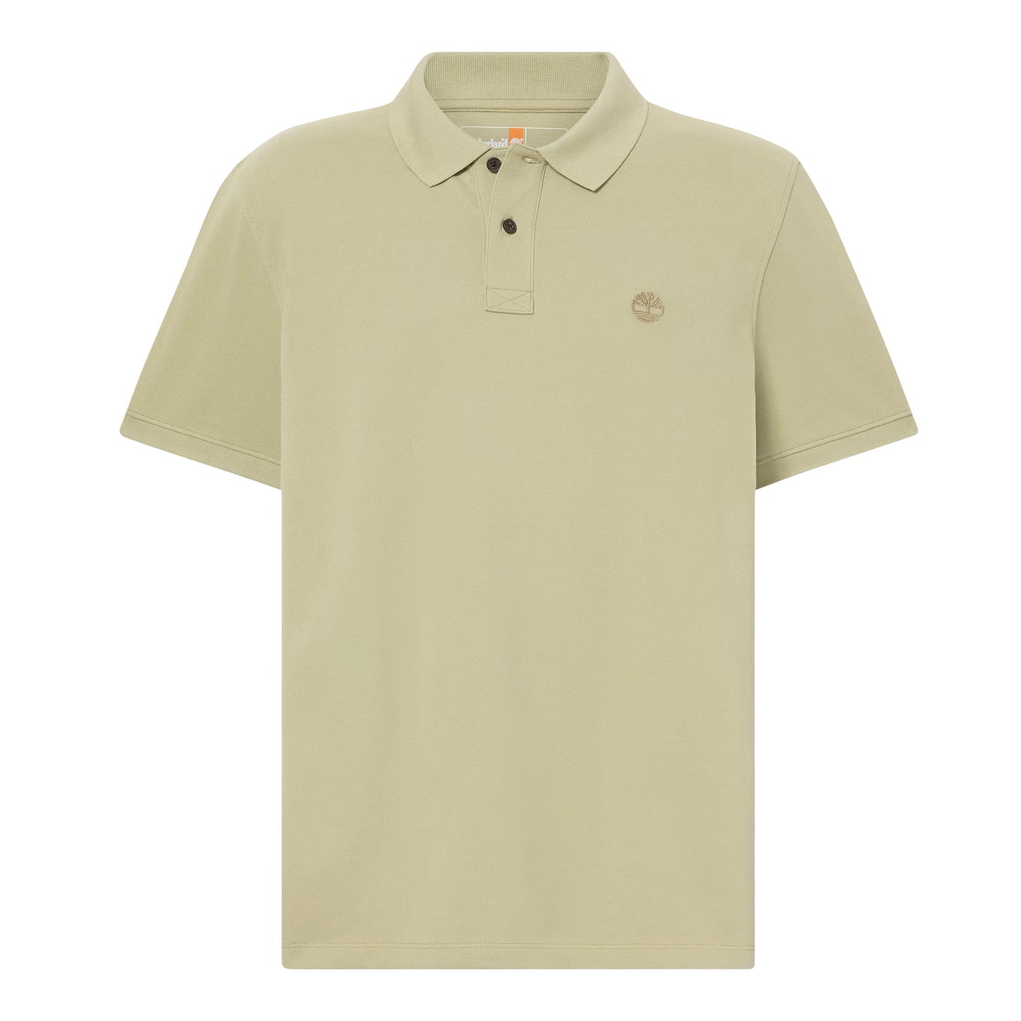 Polo de manga curta para homem Timberland Millers River Pique em Sage. Foto da parte da frente.