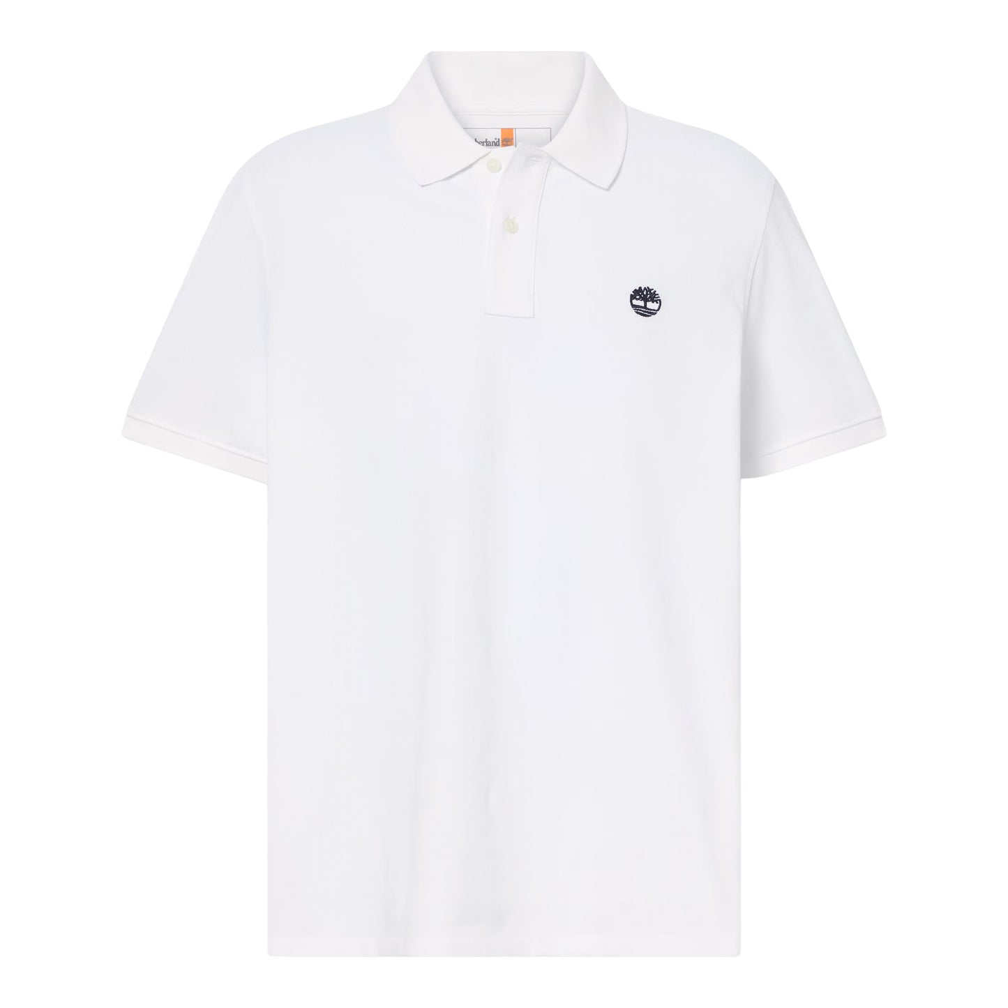 Polo de manga curta para homem Timberland Millers River Pique em Branco. Foto da parte da frente.
