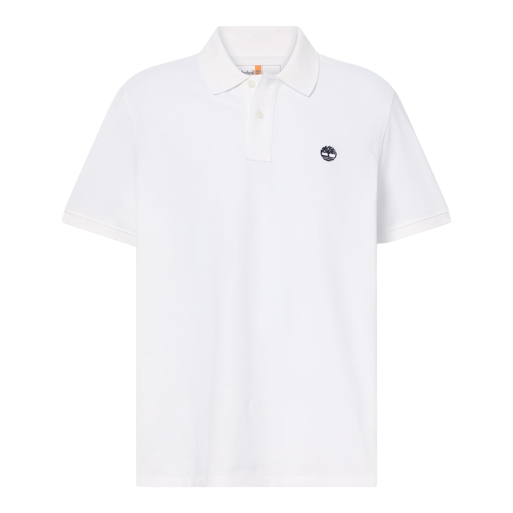 Polo de manga curta para homem Timberland Millers River Pique em Branco. Foto da parte da frente.