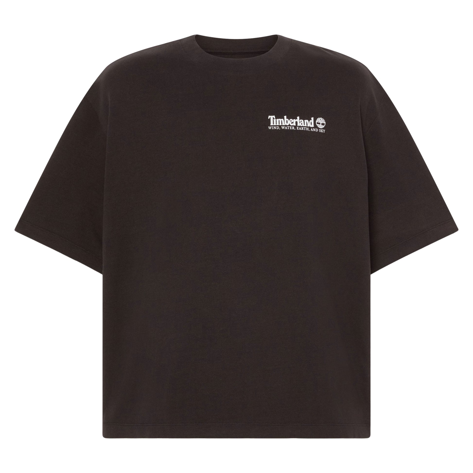 T-Shirt de manga curta unissexo Timberland Outdoor Photo Back Graphic em Preto. Foto da parte da frente.