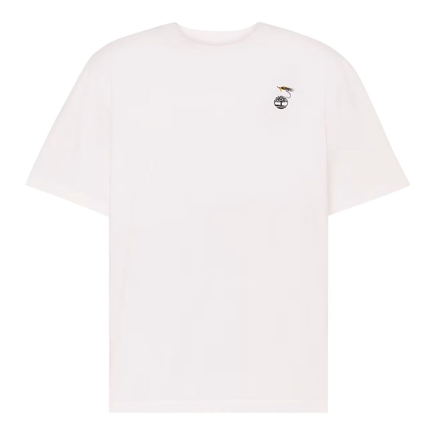T-Shirt de manga curta unissexo Timberland Slogan em Branco. Foto da parte da frente.