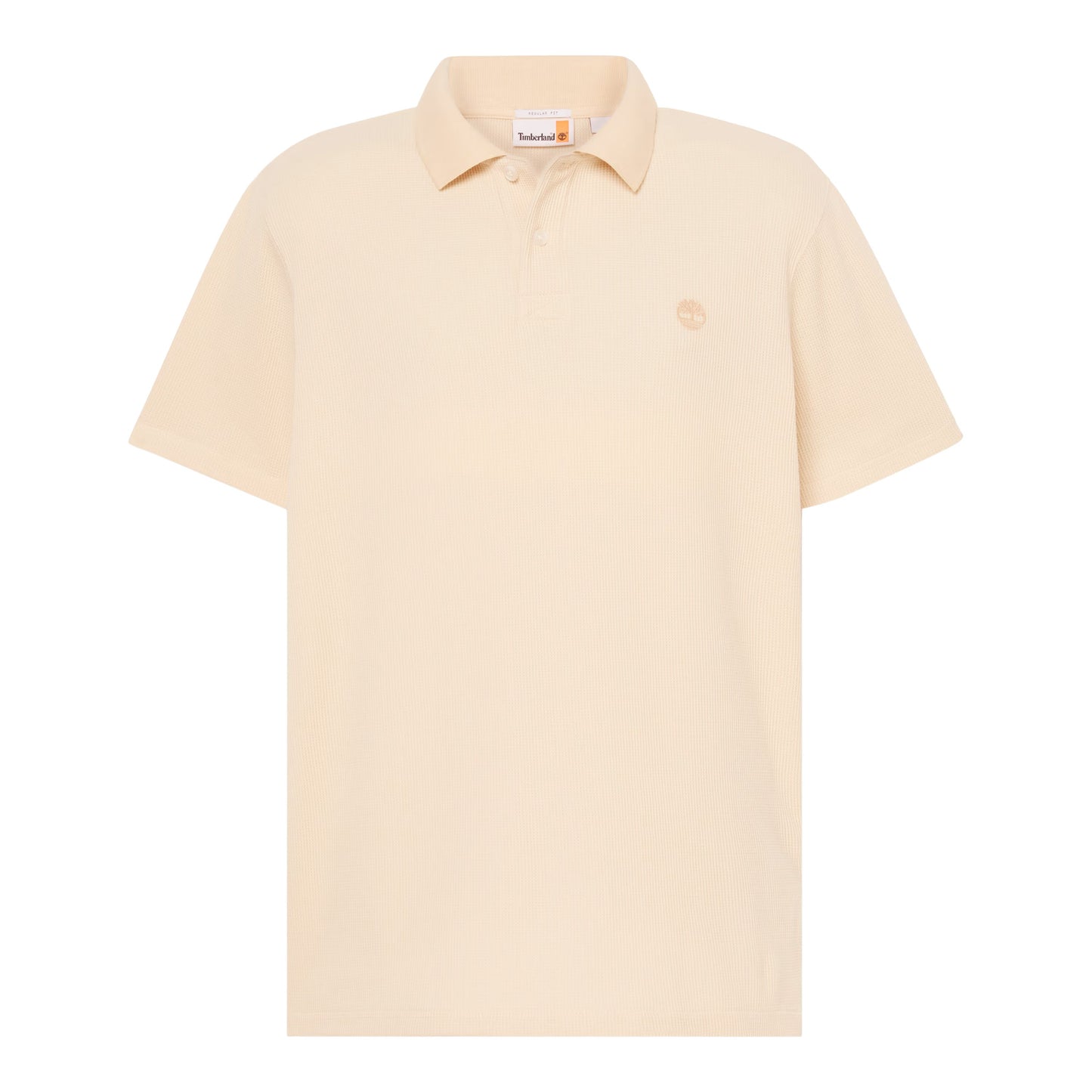 Polo de manga curta para homem Timberland Wharf River Waffle em Angora. Foto da parte da frente.