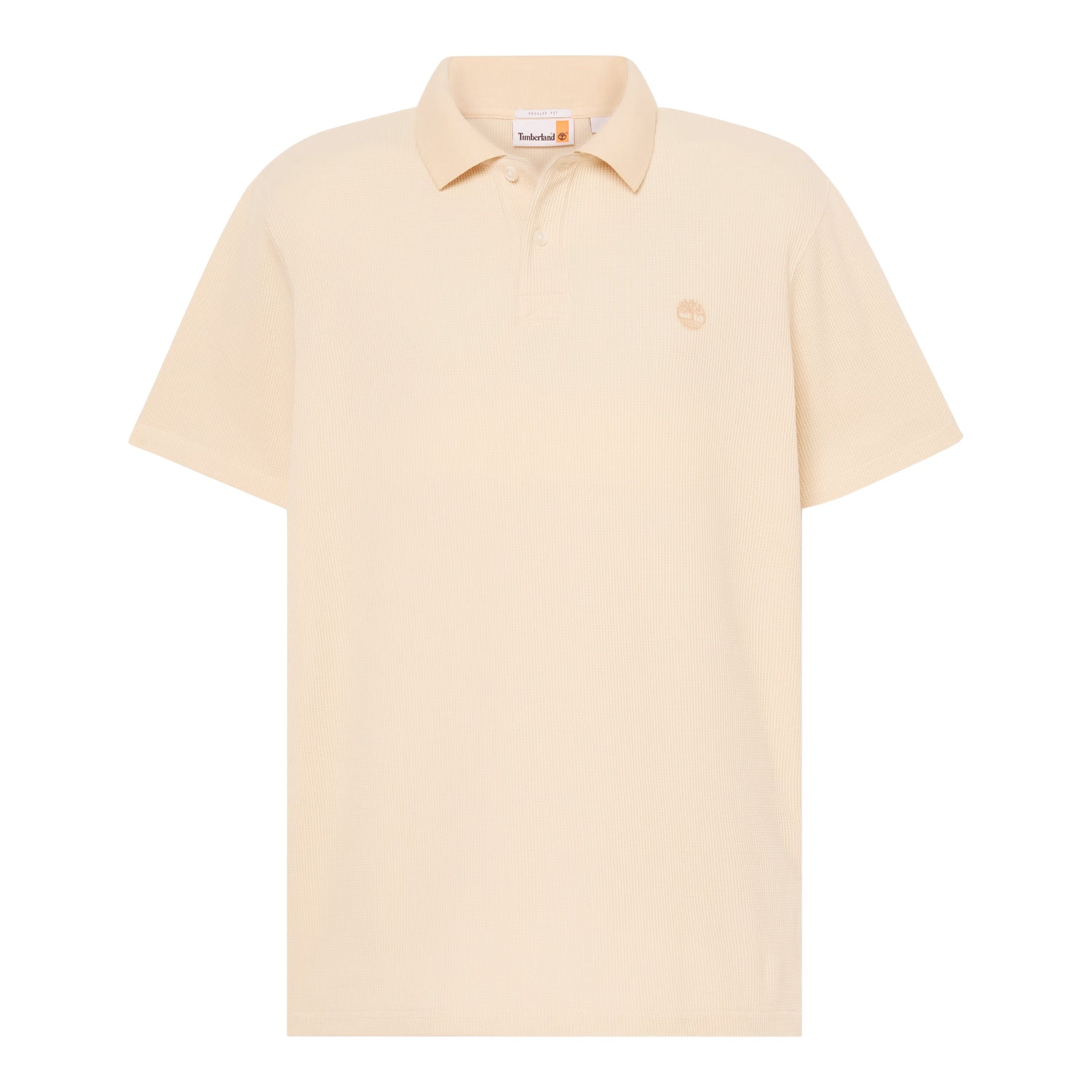 Polo de manga curta para homem Timberland Wharf River Waffle em Angora. Foto da parte da frente.