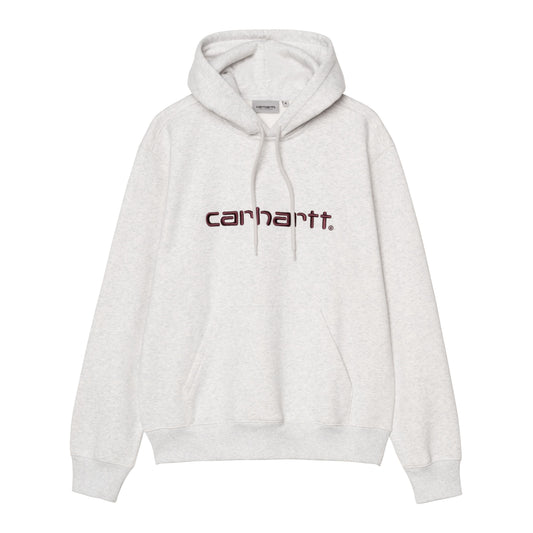 Sweat com carapuço para homem Carhartt WIP Carhartt em Ash Heather/Rondo. Foto da parte da frente.
