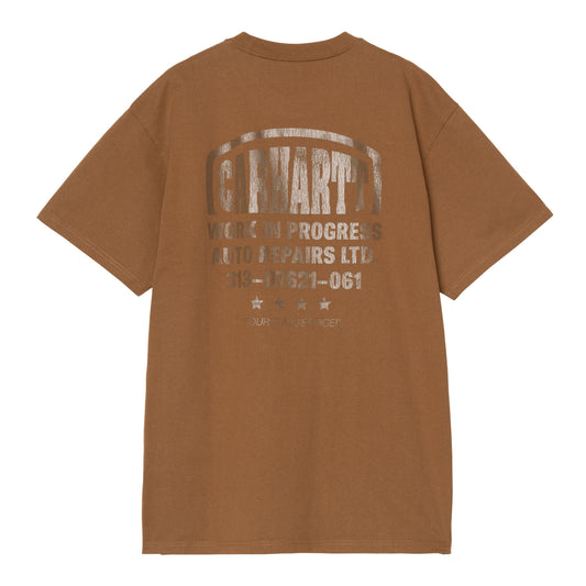 T-Shirt de manga curta para homem Carhartt WIP Four Star em Hamilton Brown. Foto da parte de trás.